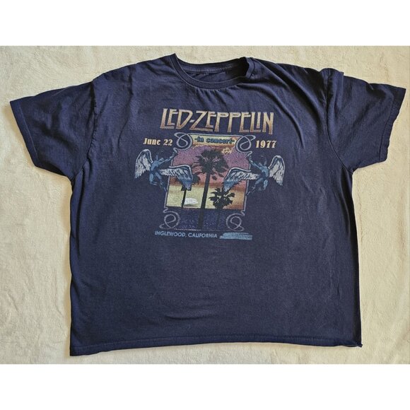 Led Zeppelin Concert T-shirt Mens XL 70s 80s Rock N Roll Retro 1977 tour #2194 - Picture 1 of 6